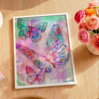 Sunrise Glow Butterflies Art Print