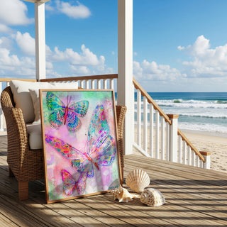 Sunrise Glow Butterflies Art Print
