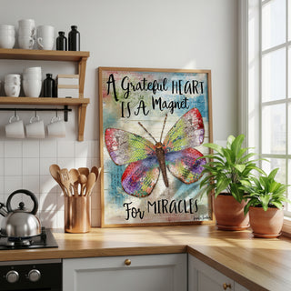 Grateful Heart Butterfly Art Print
