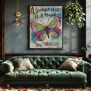 Grateful Heart Butterfly Art Print