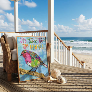 Be Happy Bird Art Print