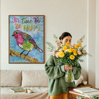 Be Happy Bird Art Print