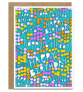Happy Birthday Citrus Dots Greeting Card