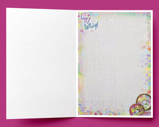 Happy Birthday Donut Party Greeting Card - Whimsical Dessert Art