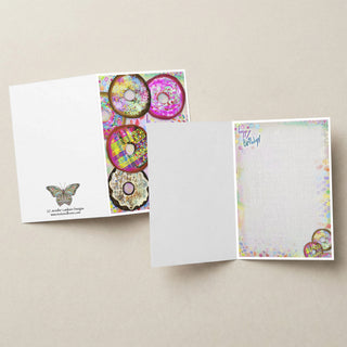 Happy Birthday Donut Party Greeting Card - Whimsical Dessert Art