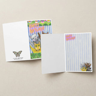 Happy Birthday Kitties Greeting Card - Cat Art