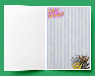 Happy Birthday Kitties Greeting Card - Cat Art