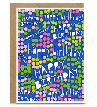 Happy Birthday Watermelon Dots Greeting Card