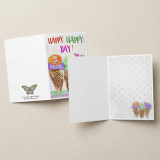 Happy Day Ice Cream Greeting Card - Birthday & Every Celebration