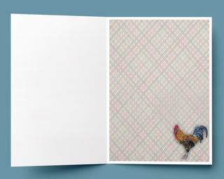Happy Fall Y'all Greeting Card - Rooster Farmhouse Art