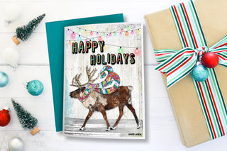 Happy Holidays Reindeer Greeting Card