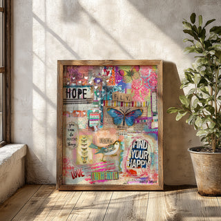 Find Your Happy Collage Art Print