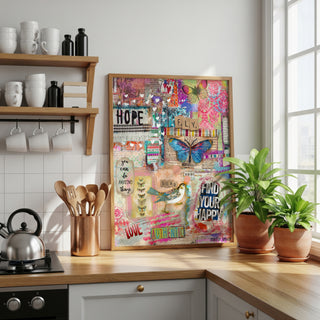 Find Your Happy Collage Art Print