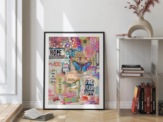 Find Your Happy Collage Art Print