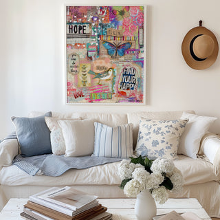 Find Your Happy Collage Art Print