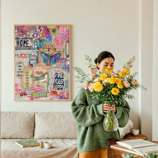 Find Your Happy Collage Art Print