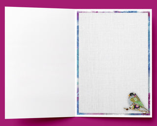 Happy Thoughts Bird Greeting Card - Inspirational Quote Art