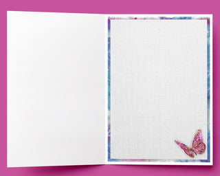 Happy Thoughts Butterfly Greeting Card - Inspirational Quote Art