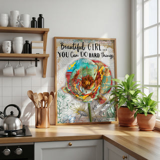 Beautiful Girl Wildflower Art Print