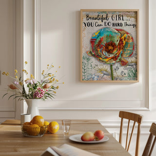 Beautiful Girl Wildflower Art Print
