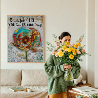 Beautiful Girl Wildflower Art Print