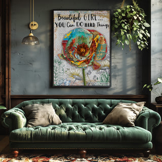 Beautiful Girl Wildflower Art Print