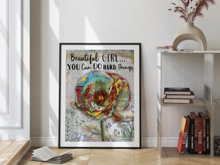 Beautiful Girl Wildflower Art Print