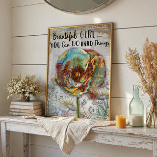 Beautiful Girl Wildflower Art Print