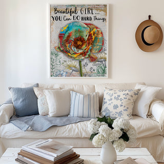 Beautiful Girl Wildflower Art Print