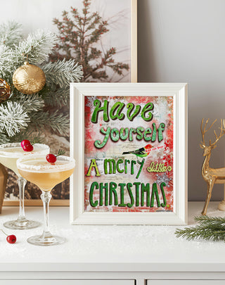 Merry Little Christmas Art Print - Love And Hope Bird