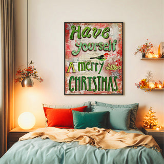 Merry Little Christmas Art Print - Love And Hope Bird