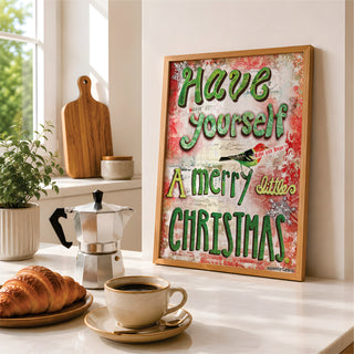 Merry Little Christmas Art Print - Love And Hope Bird
