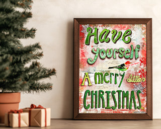 Merry Little Christmas Art Print - Love And Hope Bird