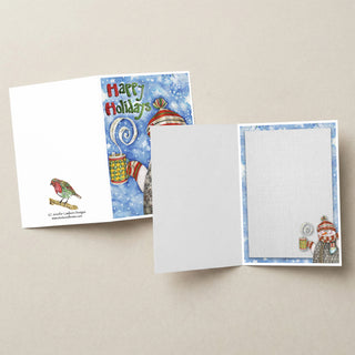 Heart Warming Holidays Greeting Card - Happy Holidays Snowman