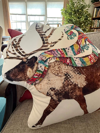 Holiday Reindeer Throw Pillow