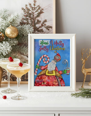 Holly Jolly Christmas Art Print - Santa, Candy Cane, Hot Cocoa Or Coffee