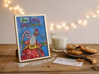Holly Jolly Christmas Art Print - Santa, Candy Cane, Hot Cocoa Or Coffee