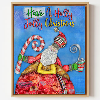 Holly Jolly Christmas Art Print - Santa, Candy Cane, Hot Cocoa Or Coffee
