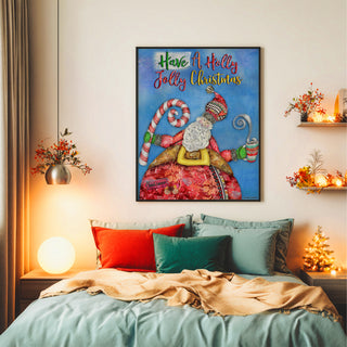 Holly Jolly Christmas Art Print - Santa, Candy Cane, Hot Cocoa Or Coffee