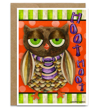 Hoot Hoot Halloween Owl Greeting Card