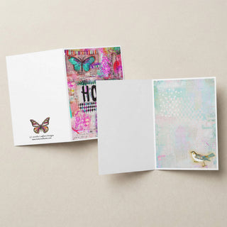 Hope Butterflies Collage Greeting Card