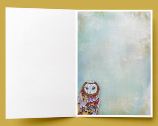 Hope Owl Greeting Card - Inspirational Quote Bird Art