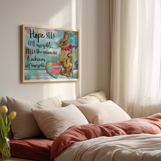 Hope Bunny With Heart Art Print