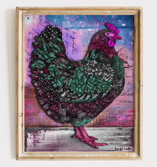 Hot Pink Hen Art Print