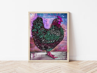 Hot Pink Hen Art Print