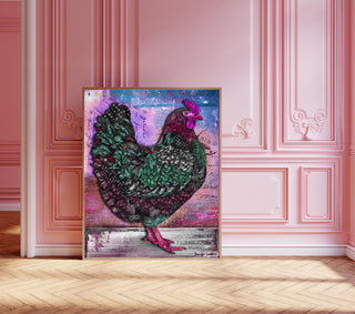 Hot Pink Hen Art Print