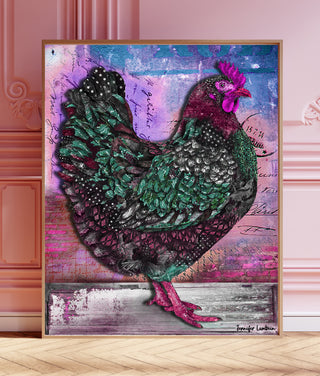 Hot Pink Hen Art Print
