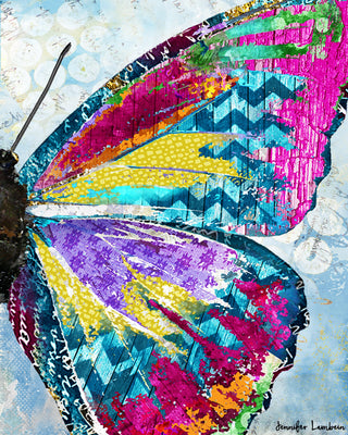 Electric Vibes Butterfly Wing Art Print