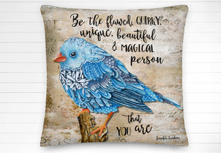 Beautiful Blue Bird Throw Pillow