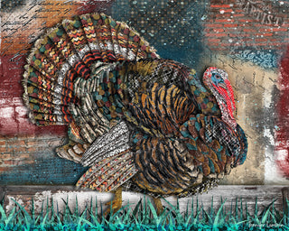 Fab Turkey Art Print - Boho Cottage Farmhouse Thanksgiving Bird